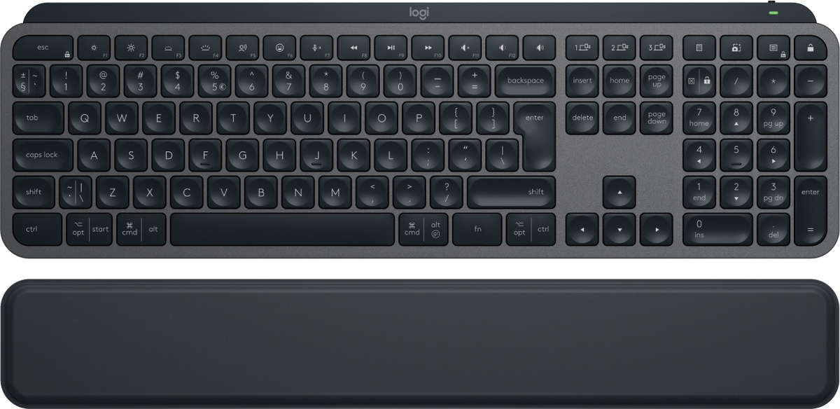 Logitech MX Keys S - bezdrôtová podsvietená klávesnica + opierka dlane - US - grafitová