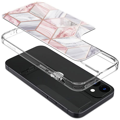 Spigen kryt Cecile pre iPhone 12 mini - Pink Marble