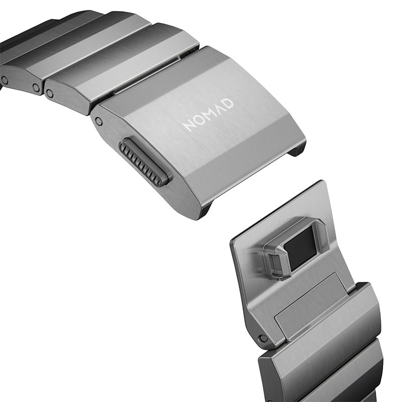 Nomad remienok pre Apple Watch 44-49 mm - Titanium Band/Silver Hardware