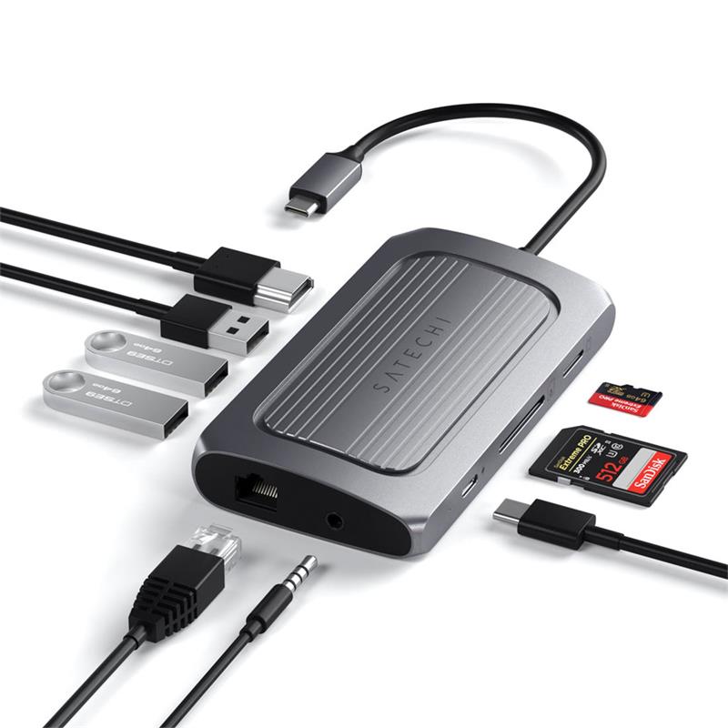 Satechi USB-4 Multiport Adapter with 8K HDMI - Space Gray Aluminium