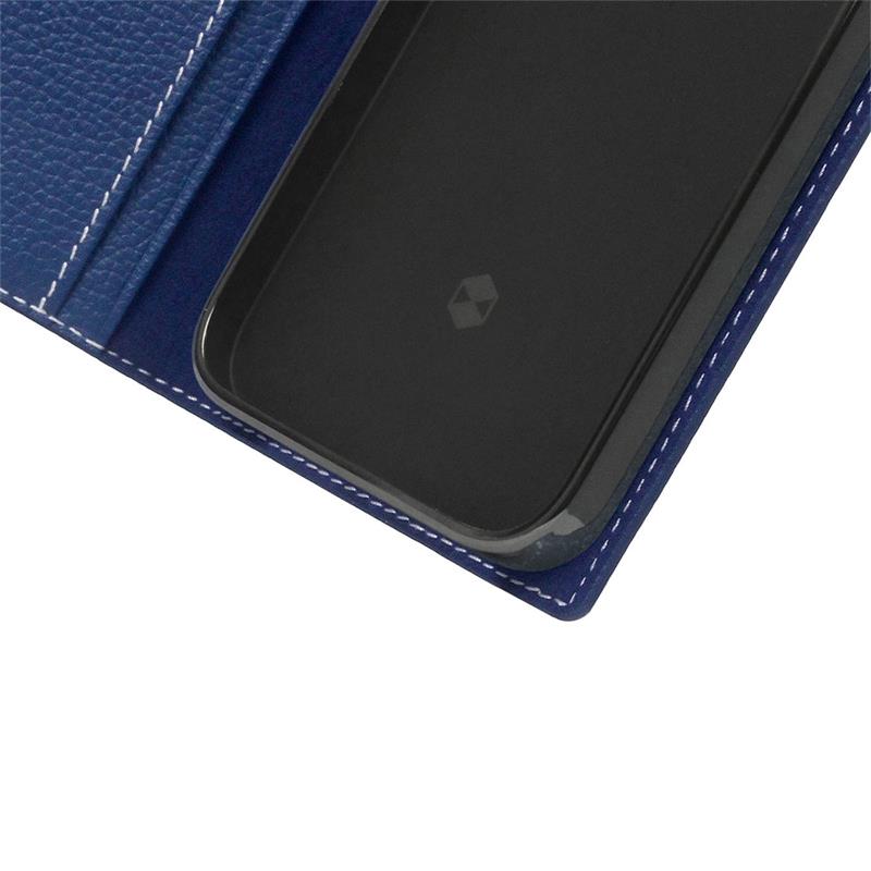 SLG Design puzdro D8 Full Grain Leather pre iPhone 14 Plus - Navy Blue