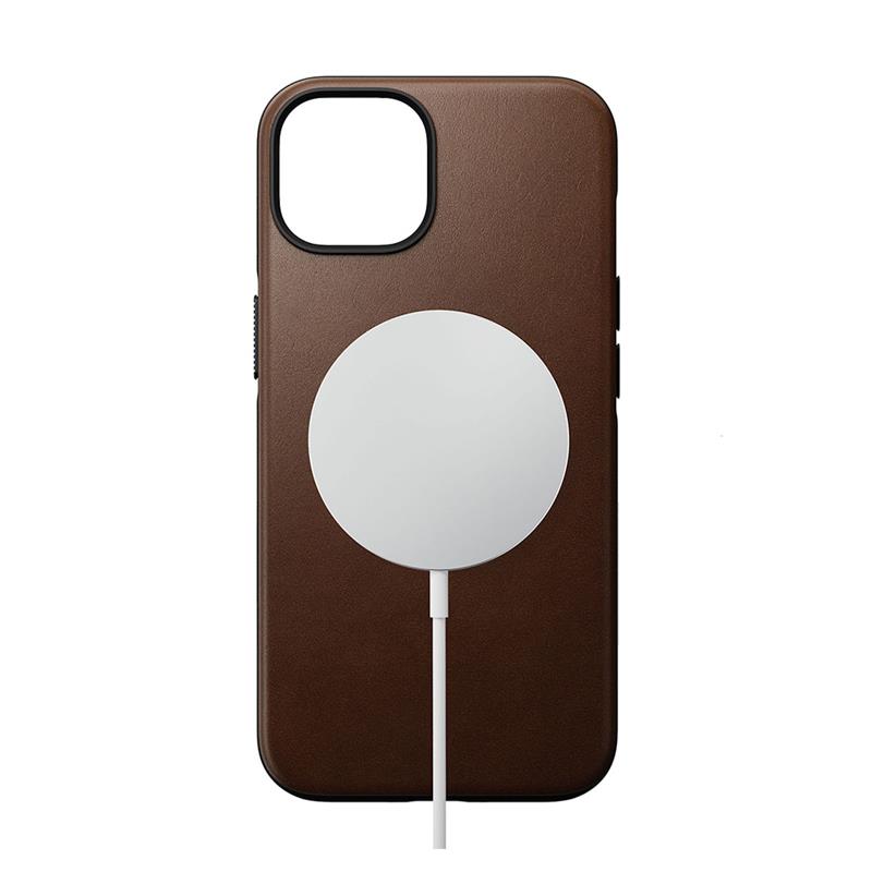 Nomad kryt Modern Leather Case Magsafe pre iPhone 14 - Brown