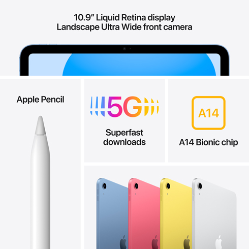 iPad 10.9" Wi-Fi + Cellular 64GB Ružový (10. gen.) *Renovovaný*