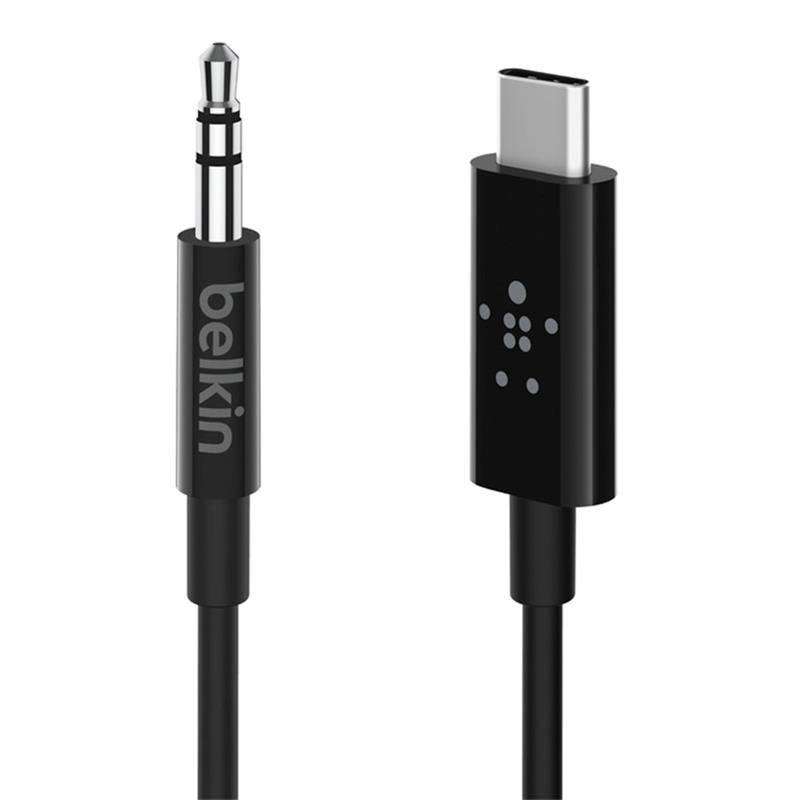 Belkin kábel RockStar 3.5mm Audio Cable with USB-C Connector 1.8m - Black