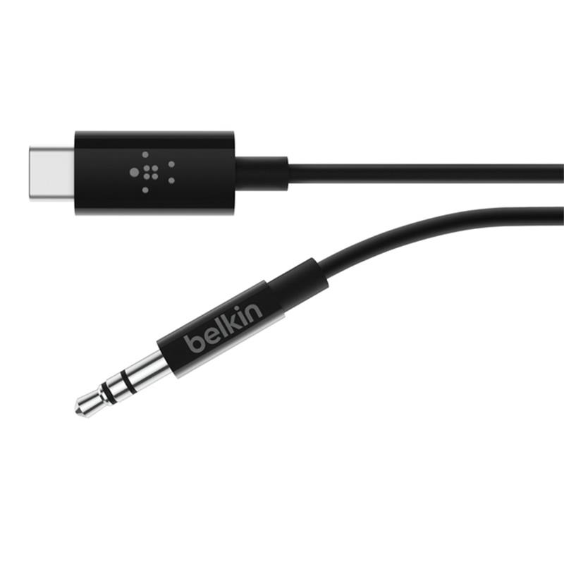 Belkin kábel RockStar 3.5mm Audio Cable with USB-C Connector 1.8m - Black