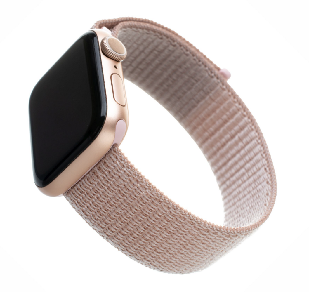 FIXED Nylon Strap pro Apple Watch 42/44/45/49 mm, růžové zlatý