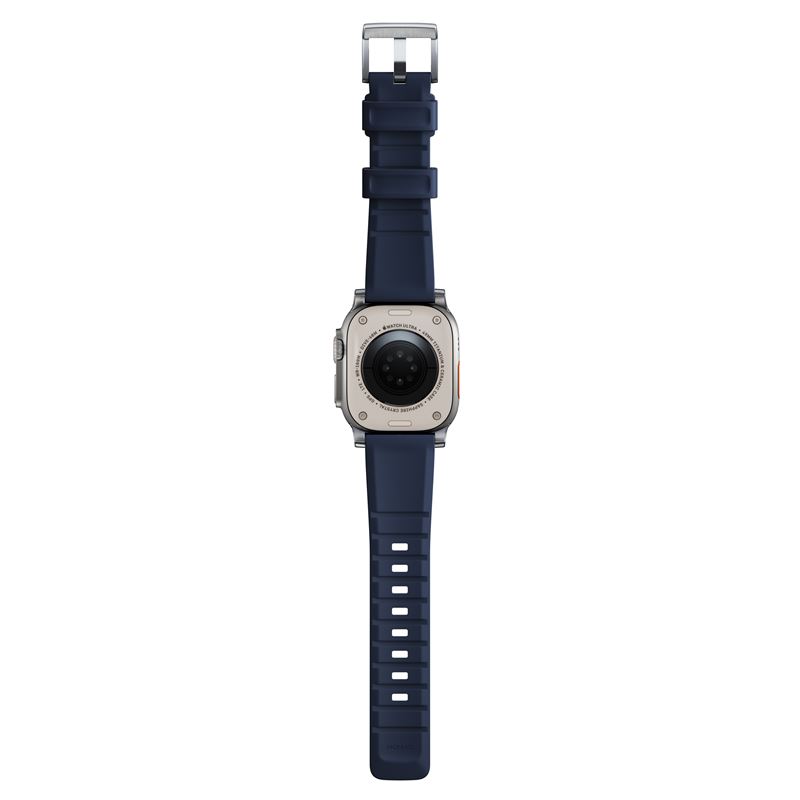 Nomad řemínek Rugged Strap pro Apple Watch 49/45/44/42 mm - Atlantic Blue/Silver Hardware