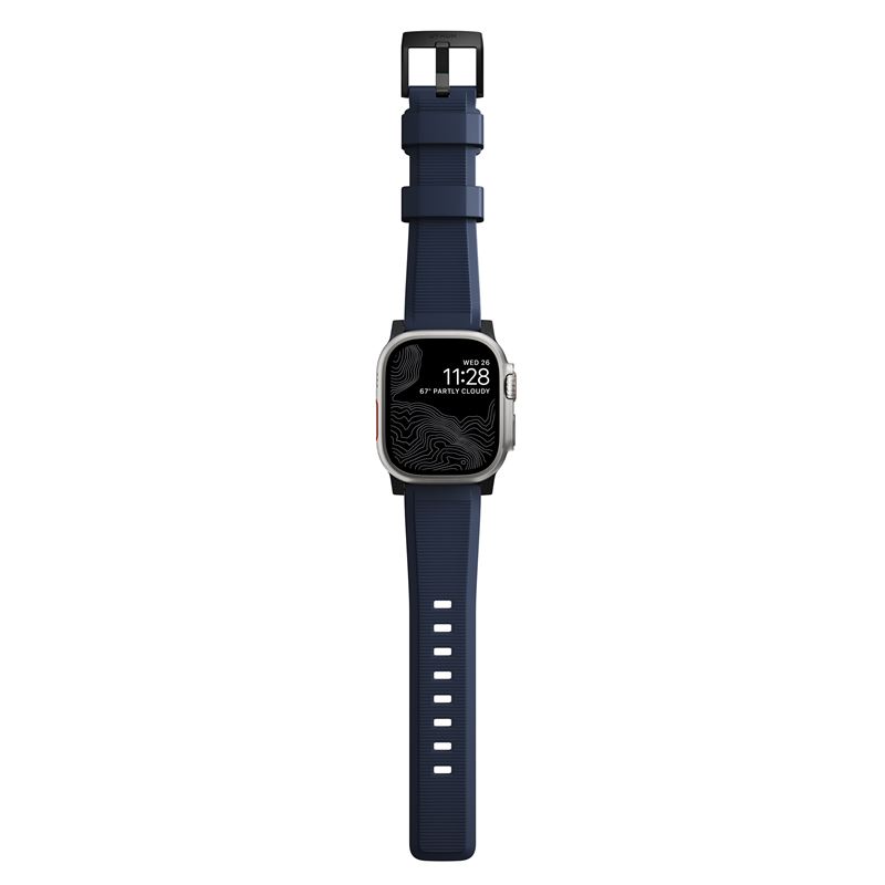 Nomad remienok Rugged Strap pre Apple Watch 44/45/49mm - Atlantic Blue/Black Hardware