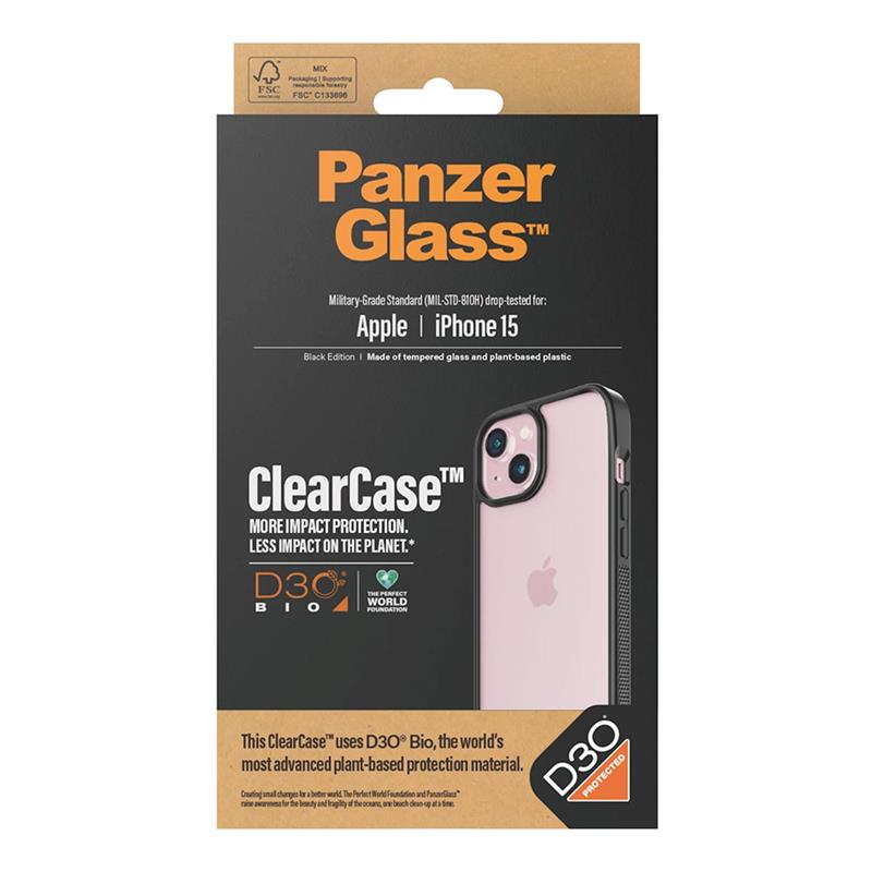 PanzerGlass kryt ClearCase D30 pre iPhone 15 - Clear
