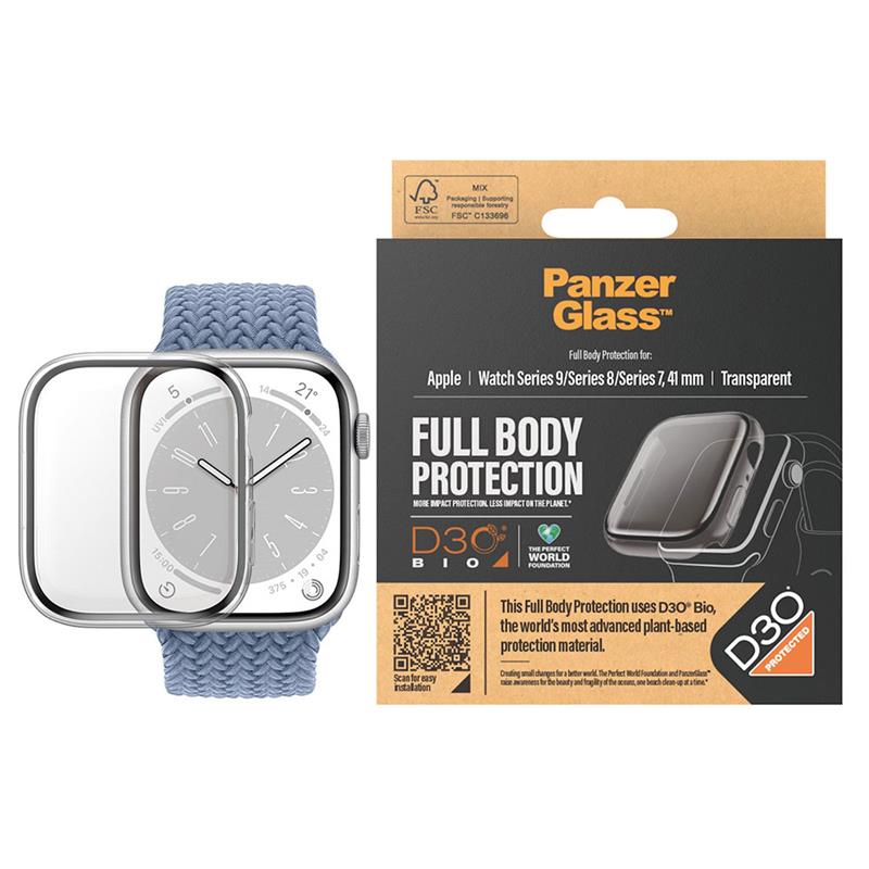 PanzerGlass ochranné sko Full Body pre Apple Watch 41mm - Clear