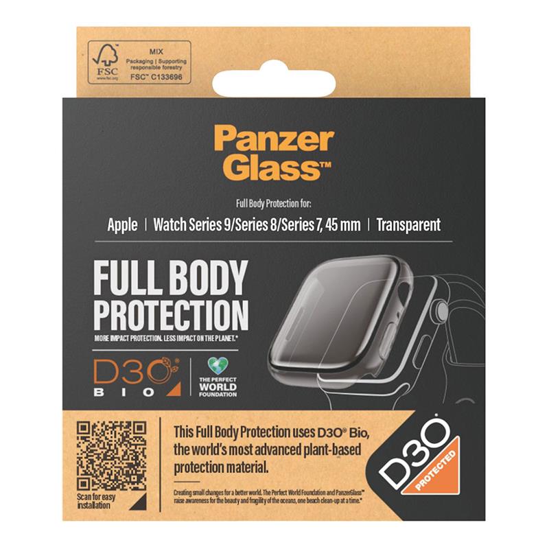 PanzerGlass ochranné sko Full Body pre Apple Watch 45mm - Clear