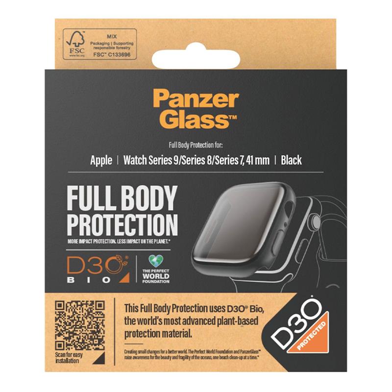 PanzerGlass ochranné sko Full Body pre Apple Watch 41mm - Black