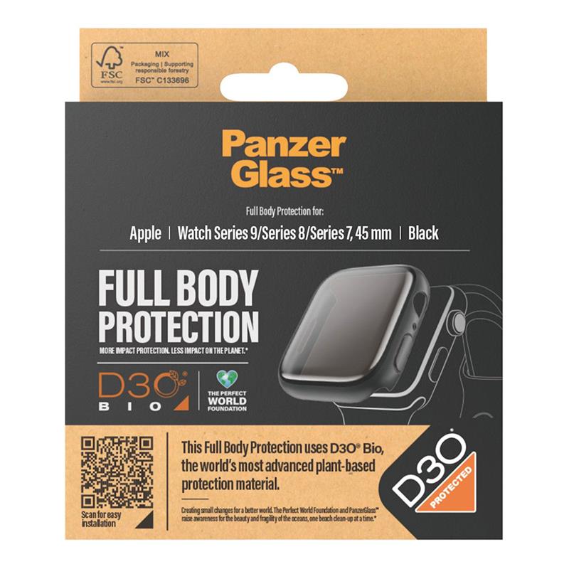 PanzerGlass ochranné sko Full Body pre Apple Watch 45mm - Black