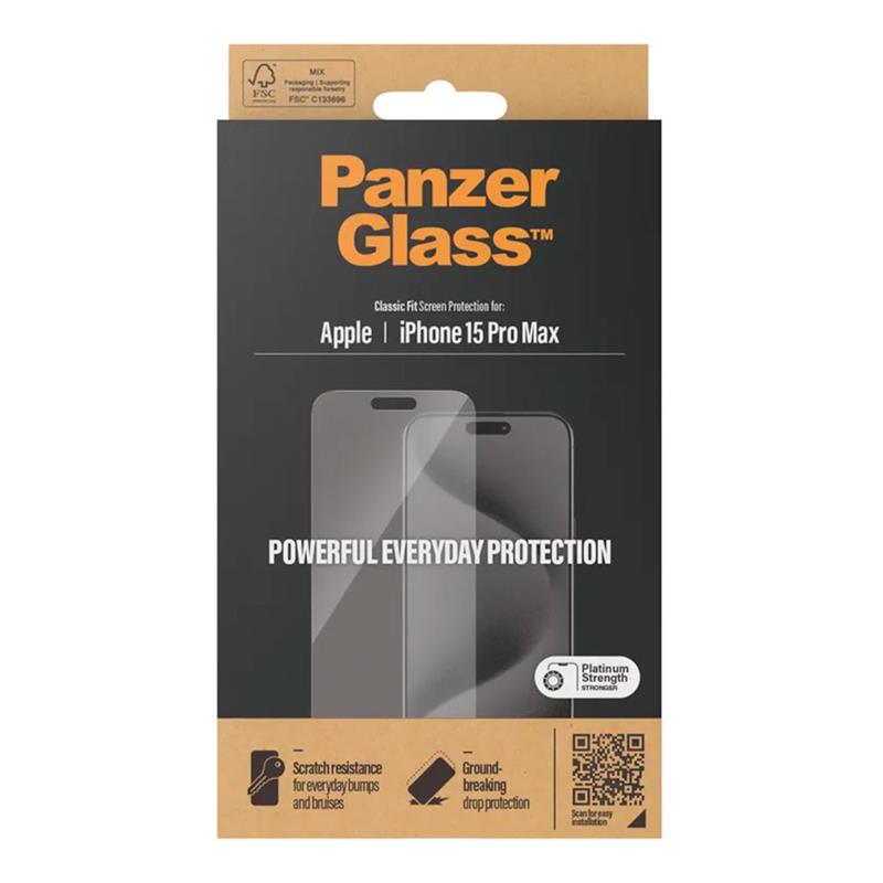 PanzerGlass ochranné sklo Classic Fit pre iPhone 15 Pro Max - Clear