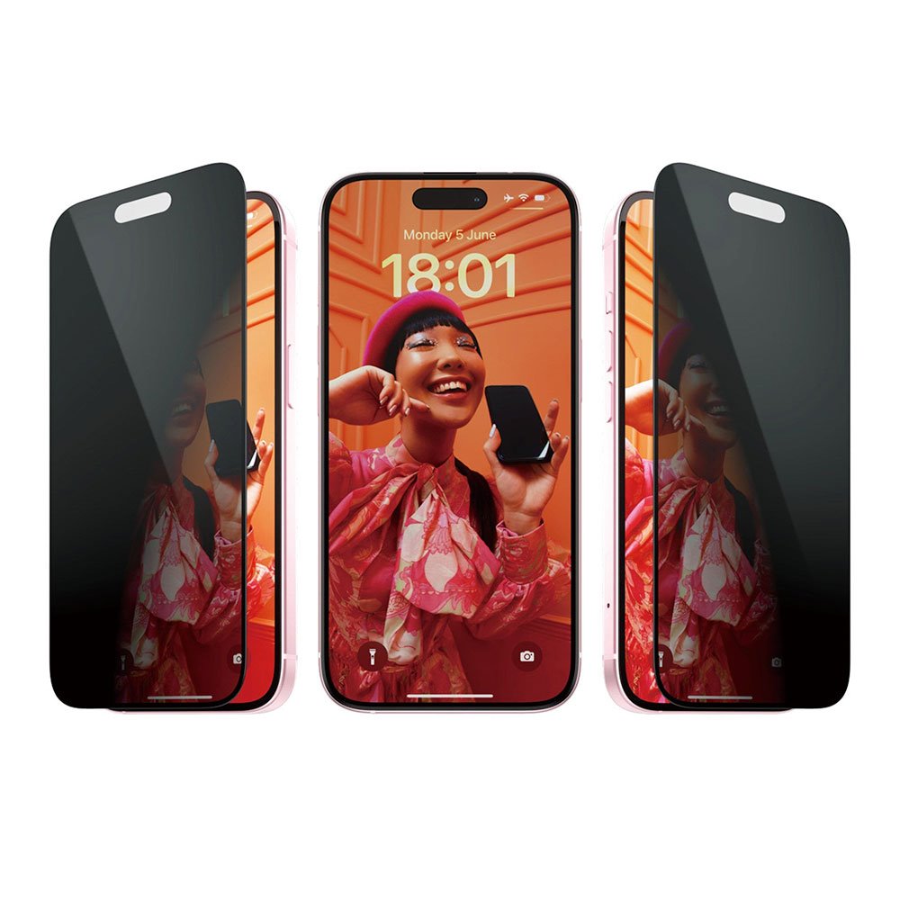 PanzerGlass ochranné sklo UWF Privacy pre iPhone 15 - Black Frame