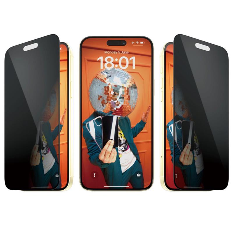 PanzerGlass ochranné sklo UWF Privacy pre iPhone 15 Plus - Black Frame