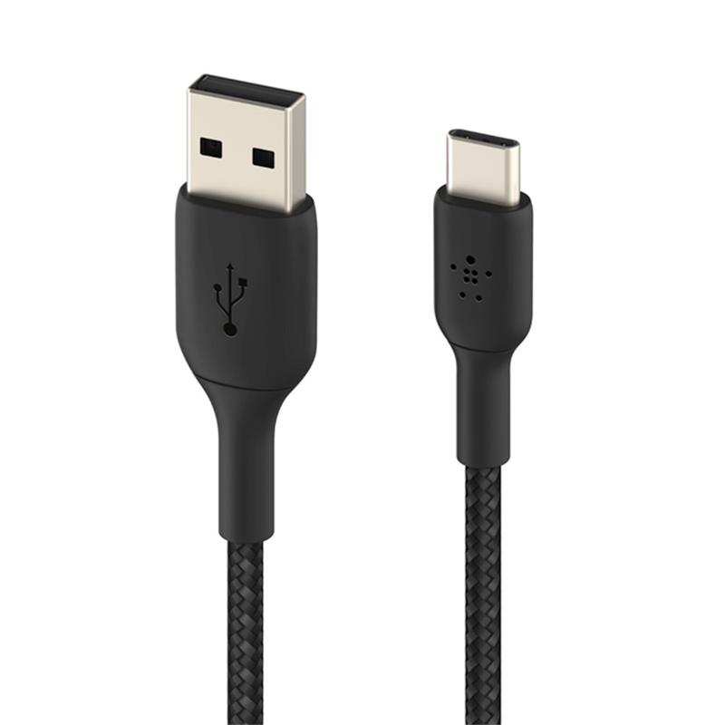Belkin kábel Boost Charge Braided USB-A to USB-C 15cm - Black