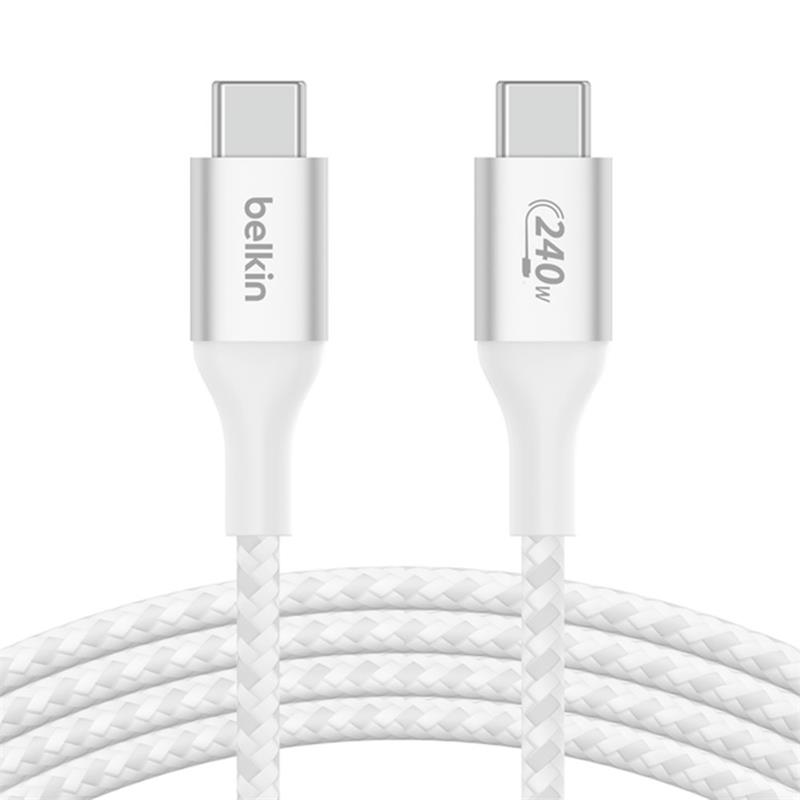 Belkin kábel Boost Charge Double-Braided USB-C to USB-C 1m 240W - White