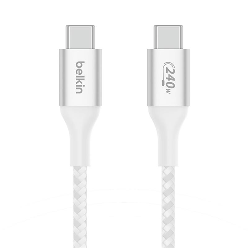 Belkin kábel Boost Charge Double-Braided USB-C to USB-C 1m 240W - White