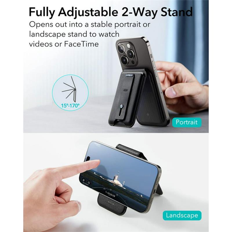 ESR Geo Wallet Stand With Apple Find My Funcionality - Midnight Black