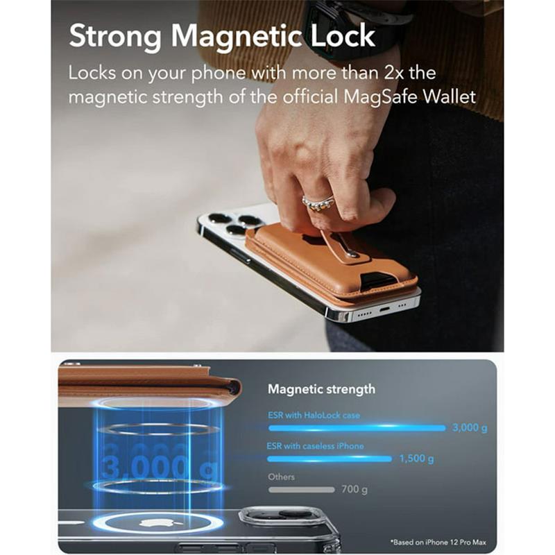 ESR Geo Wallet Stand With Apple Find My Funcionality - Caramel Brown