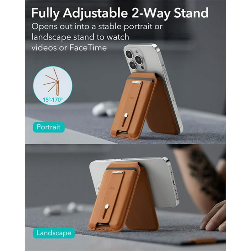 ESR Geo Wallet Stand With Apple Find My Funcionality - Caramel Brown