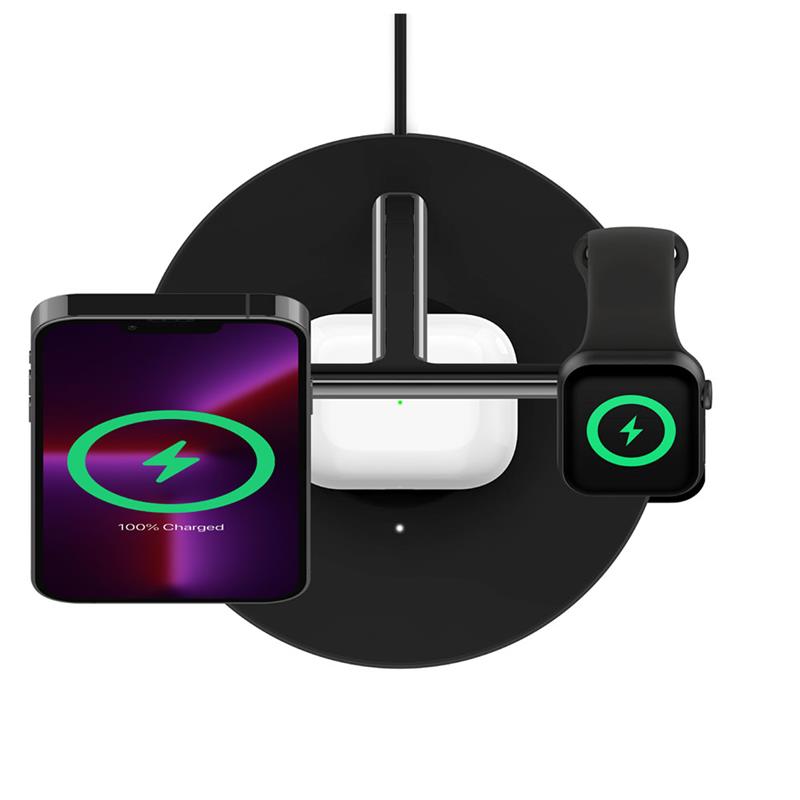 Belkin Boost Charge Pro 3-in-1 Wireless Charger with Magsafe 15W - Black *Rozbalený*
