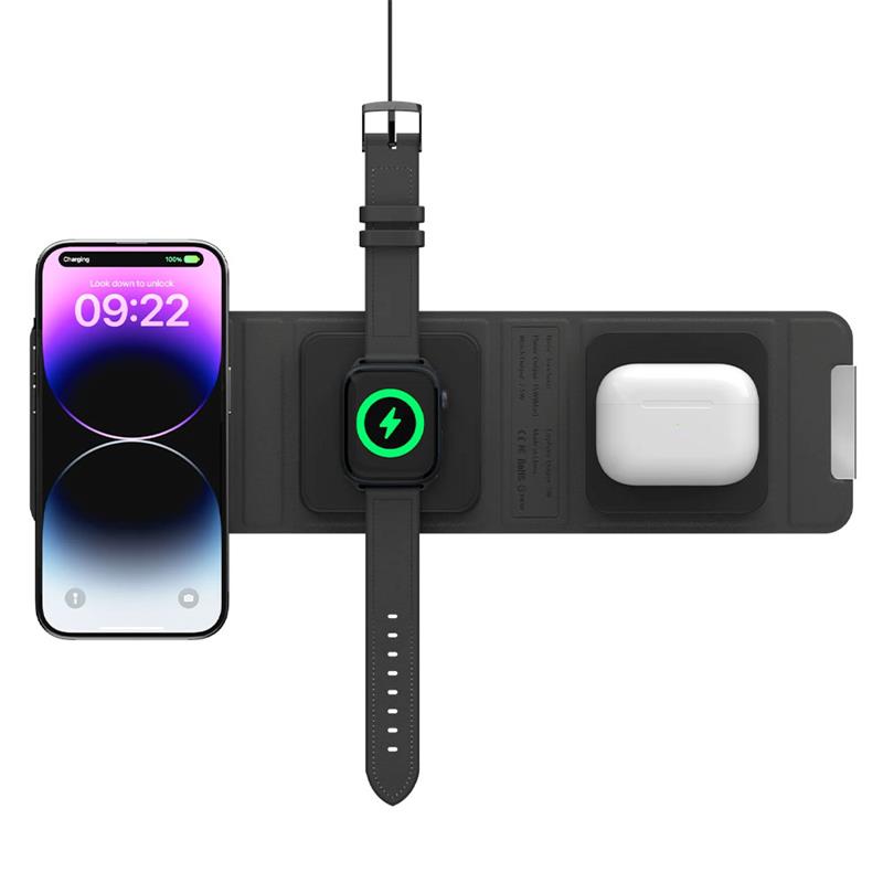 SwitchEasy Triocharge Portable 3 in 1 Charger - Black