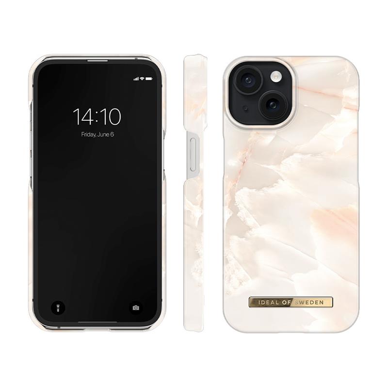 iDeal Fashion Case MagSafe iPhone 15 Rose Pearl Marble