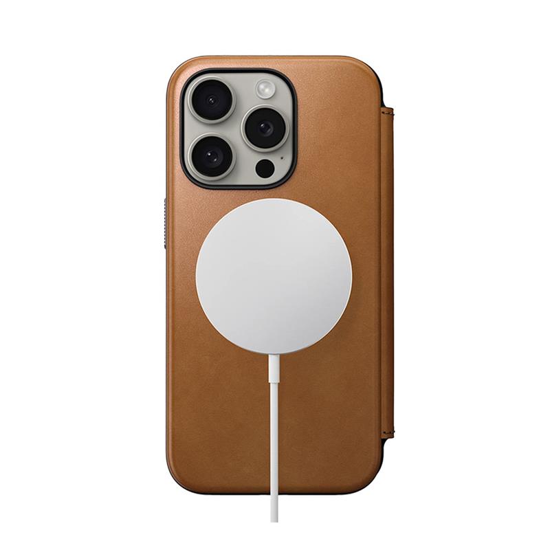 Nomad puzdro Modern Leather Folio Magsafe pre iPhone 15 Pro - Tan