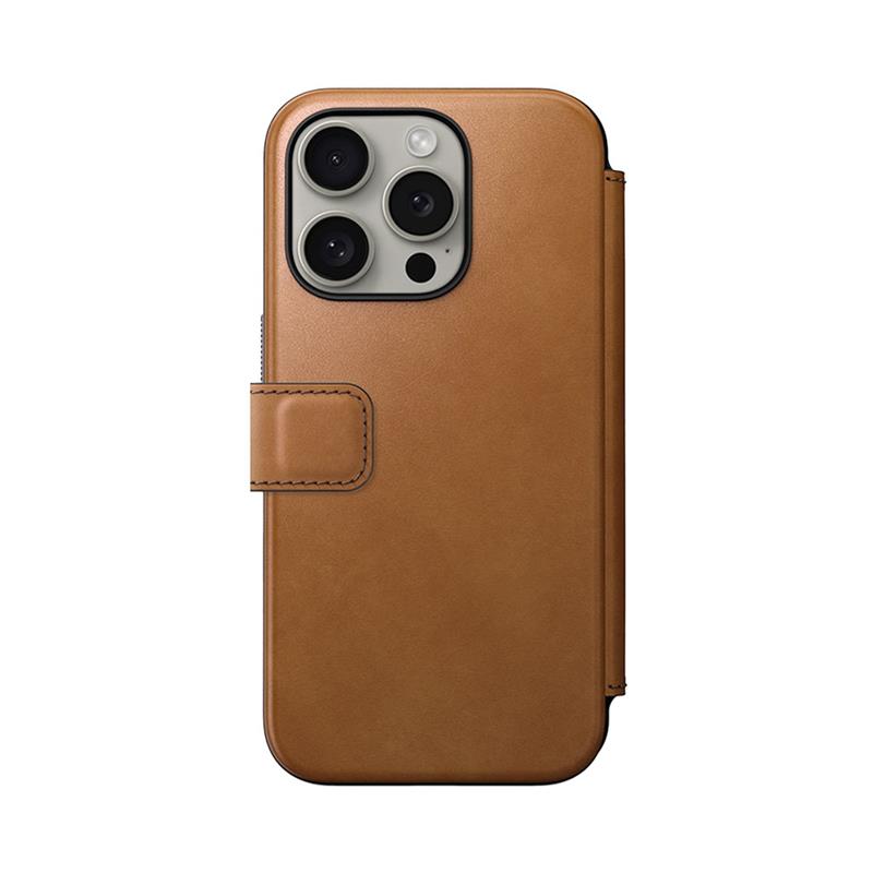 Nomad puzdro Modern Leather Folio Magsafe pre iPhone 15 Pro - Tan