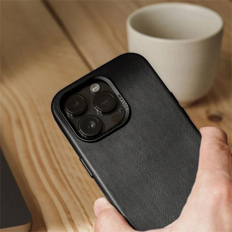 Woodcessories kryt Bio Leather Case MagSafe pre iPhone 15 Plus - Black