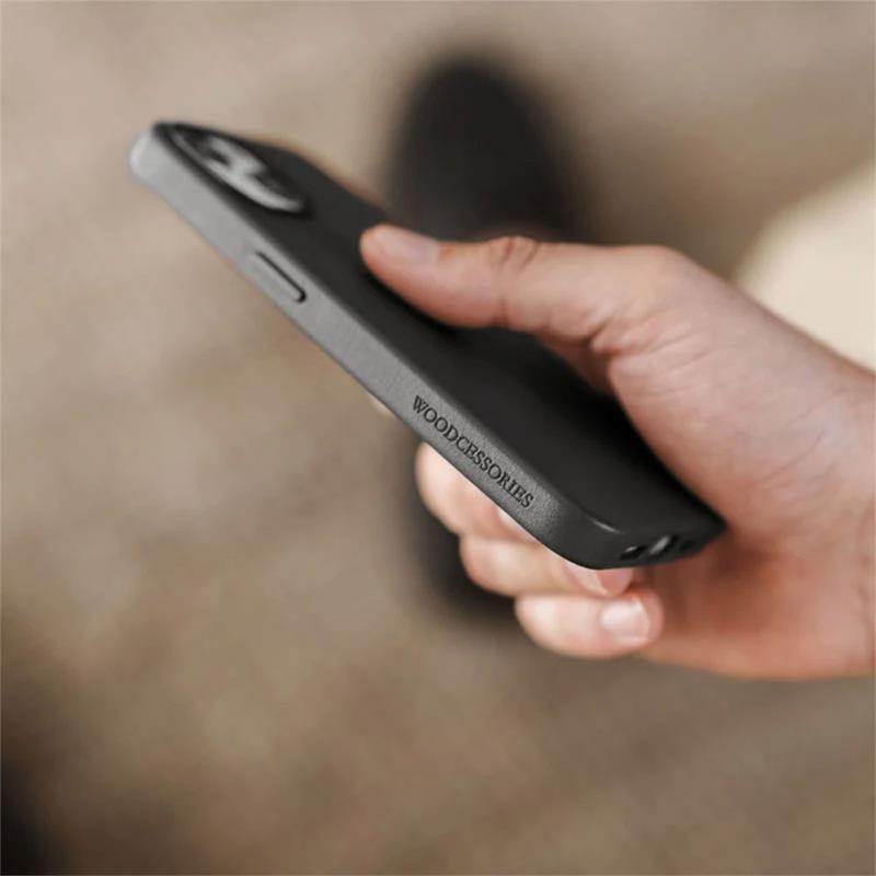 Woodcessories kryt Bio Leather Case MagSafe pre iPhone 15 Plus - Black