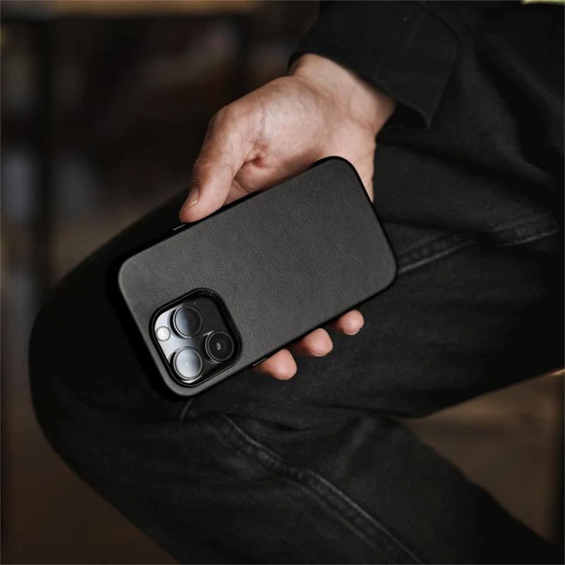 Woodcessories kryt Bio Leather Case MagSafe pre iPhone 15 Plus - Black