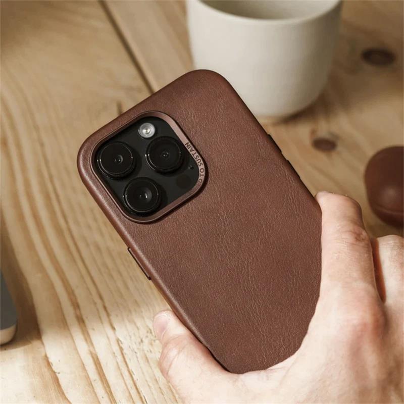 Woodcessories kryt Bio Leather Case MagSafe pre iPhone 15 Plus - Brown