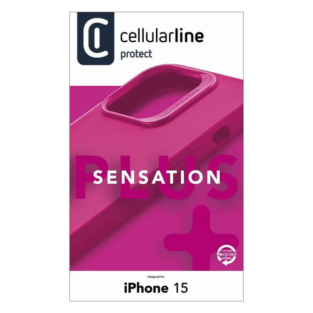 CellularLine SENSATION Plus ochranný silikónový kryt pre Apple iPhone 15, ružový