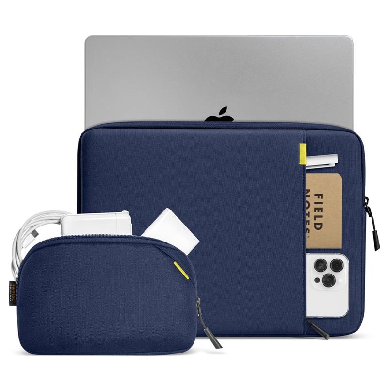 Tomtoc puzdro Recycled Sleeve with Pouch pre Macbook Pro 14" M1/M2/M3/M4 - Navy Blue