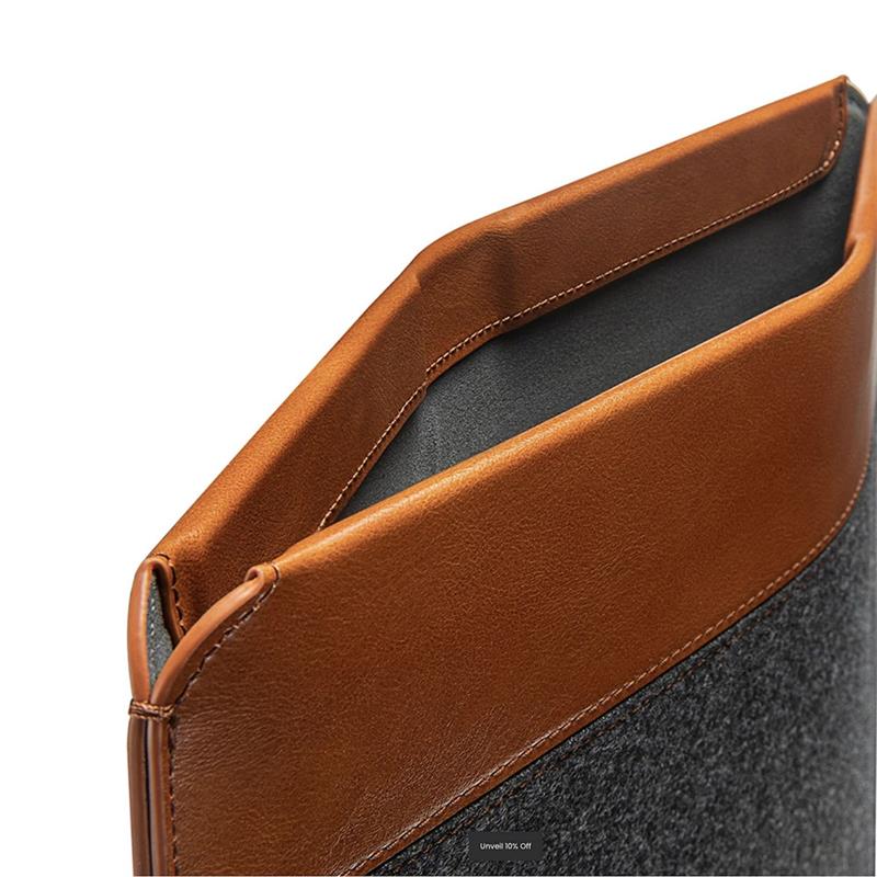Tomtoc puzdro Felt & PU Leather Case pre Macbook Pro 14" - Gray/Brown