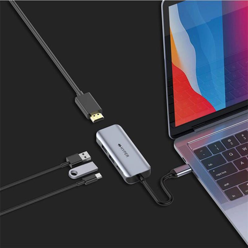 Hyper HyperDrive 4-in-1 USB-C Hub - Silver