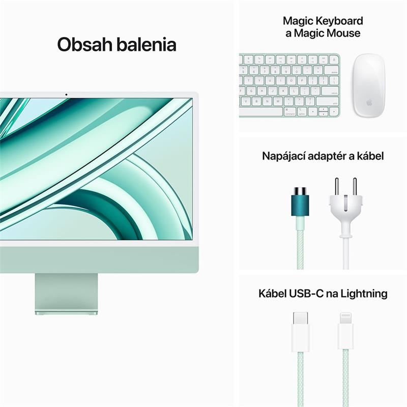iMac 24" 4.5K Apple M3 8C CPU 8C GPU 8GB 256GB Zelený SK