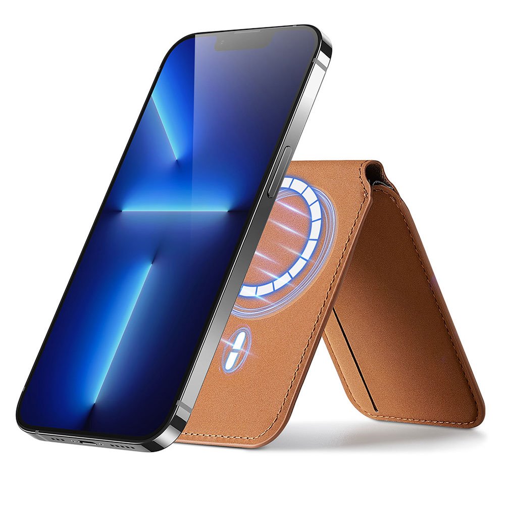 ESR Vegan Leather Magnetic Wallet Stand - Tan Suede