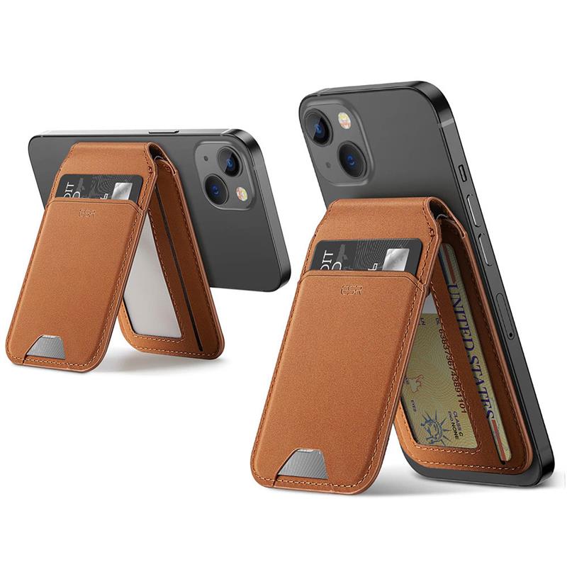 ESR Vegan Leather Magnetic Wallet Stand - Tan Suede
