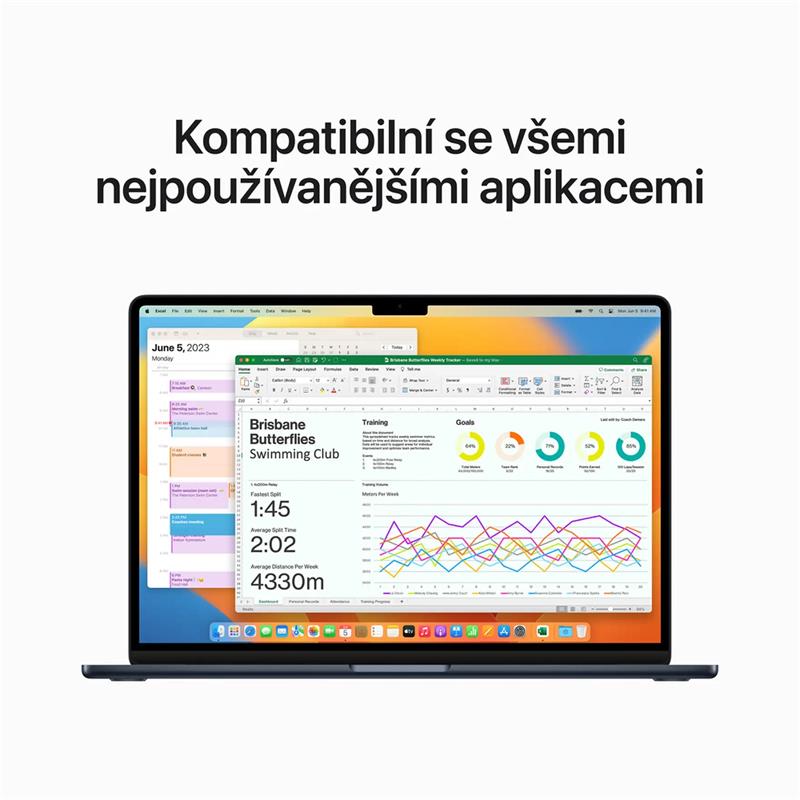 MacBook Air 15" Apple M2 8-core CPU 10-core GPU 8GB 256GB Temně Inkoustový CZ *ROZBALENO*