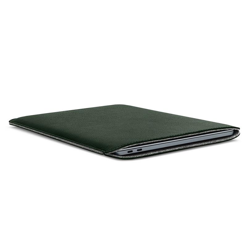 Woolnut Leather Sleeve for Macbook Pro/Air 13 - Green
