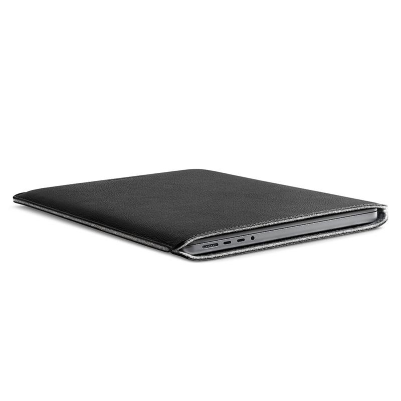 Woolnut Leather Sleeve for Macbook Pro 14 - Black