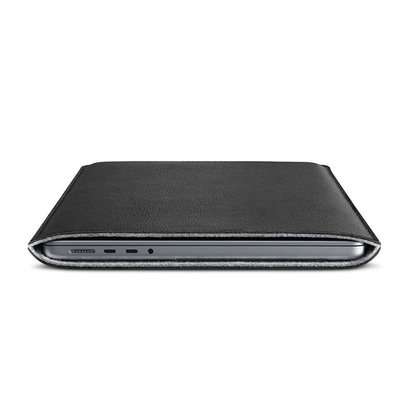 Woolnut Leather Sleeve for Macbook Pro 14 - Black