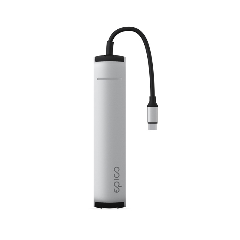 Epico Type-C Slim Hub 8K 6v1-Stříbrná