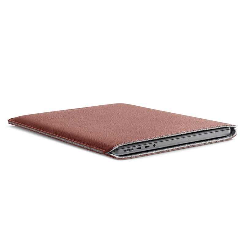 Woolnut Leather Sleeve for Macbook Pro 14 - Cognac