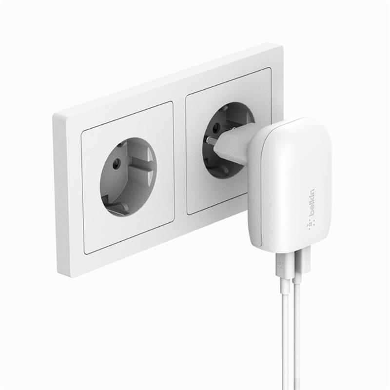 Belkin 37W PD Dual AC nabíjačka 25W USB-C & 12W USB-A - White