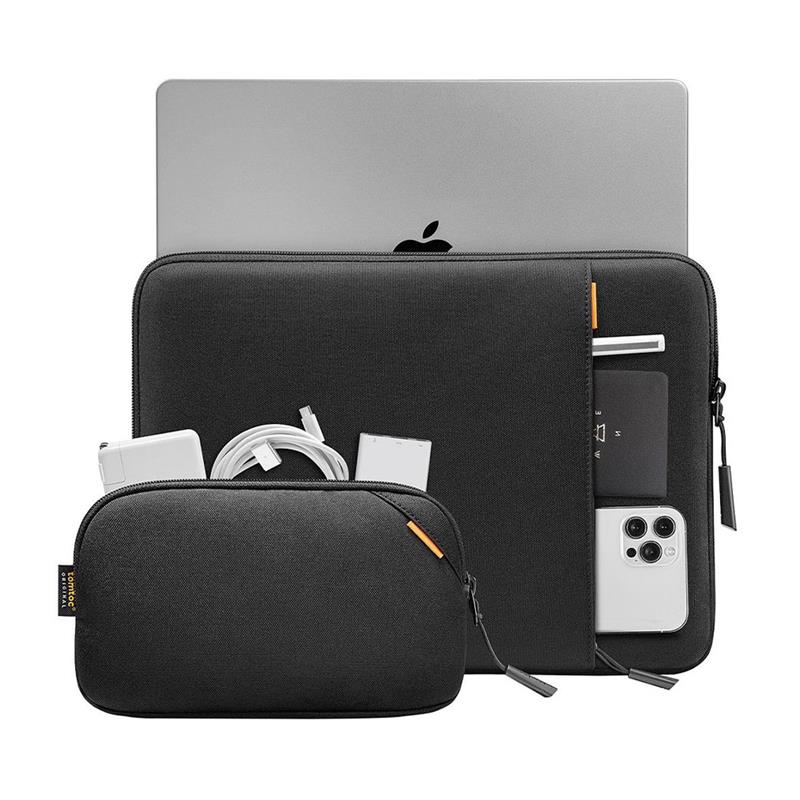 Tomtoc puzdro Recycled Sleeve with Pouch pre Macbook Air 13" M1/M2/M3/M4 - Black